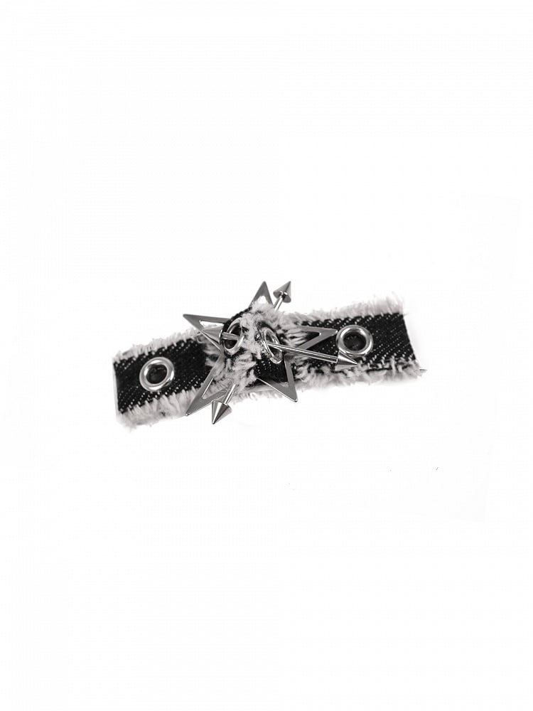 Black Dark Punk Star Stud Hairclip