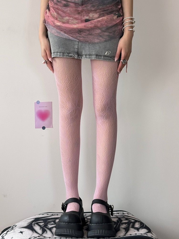 7 Color Options Y2K Butterfly Hollow-out Design Tights