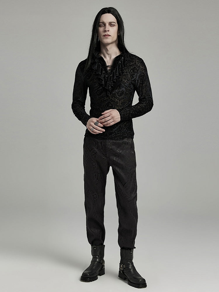 Black Goth High Collar T-shirt