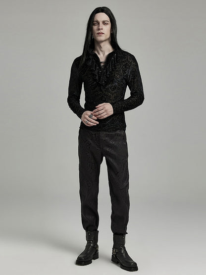 Black Goth High Collar T-shirt