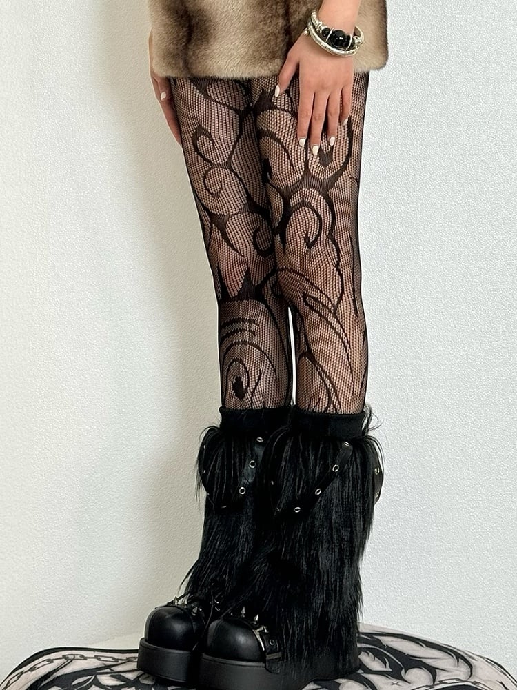 Black Y2K Punk Tights