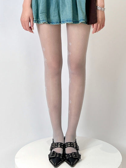 4 Color Options Rosette Pattern Tights