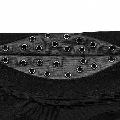 Black Punk Burnt Pattern Hollow Trousers