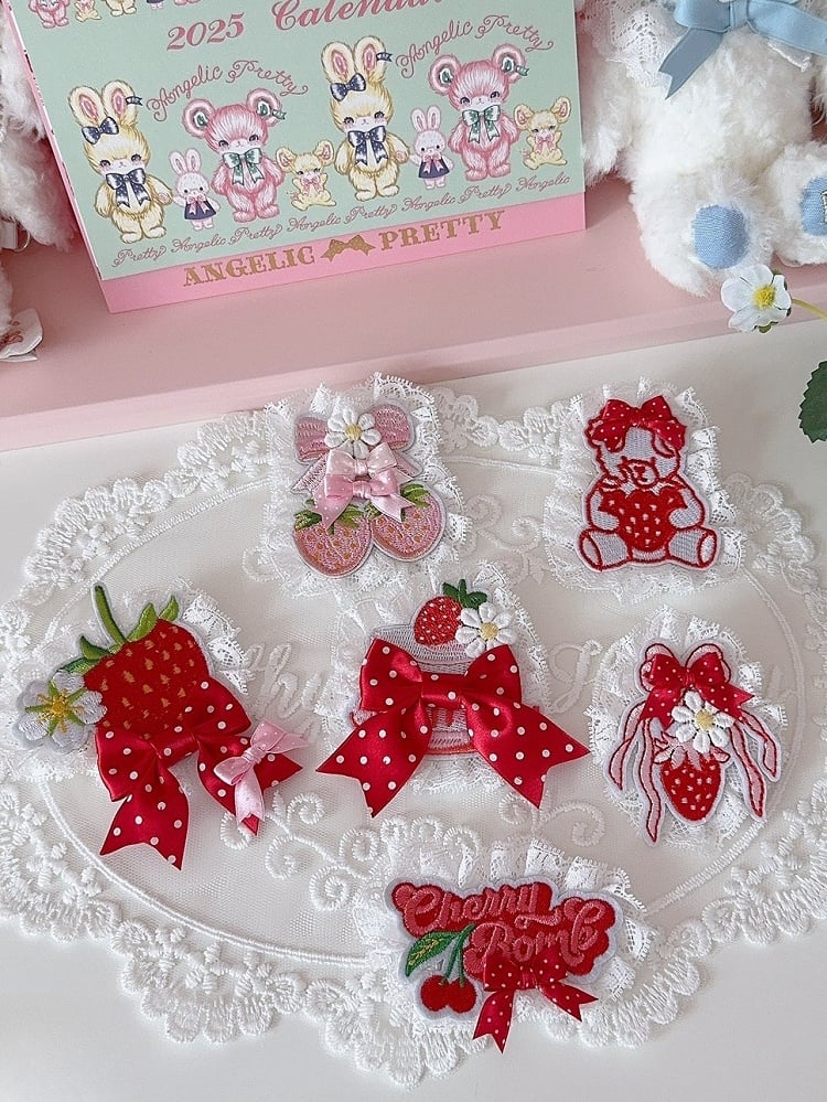 6 Options Bear/Cherry/Strawberry Brooch