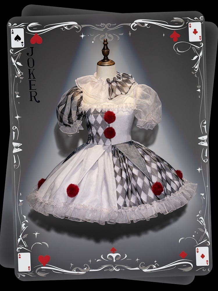 Halloween Clown Lolita Dress Black and White Pennywise Vibes