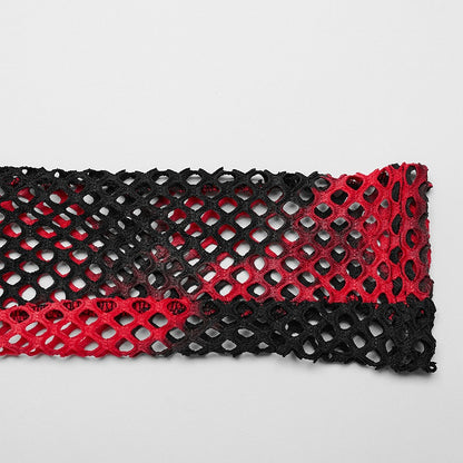 Black and Red Punk Tie-dyed Mesh Leggings