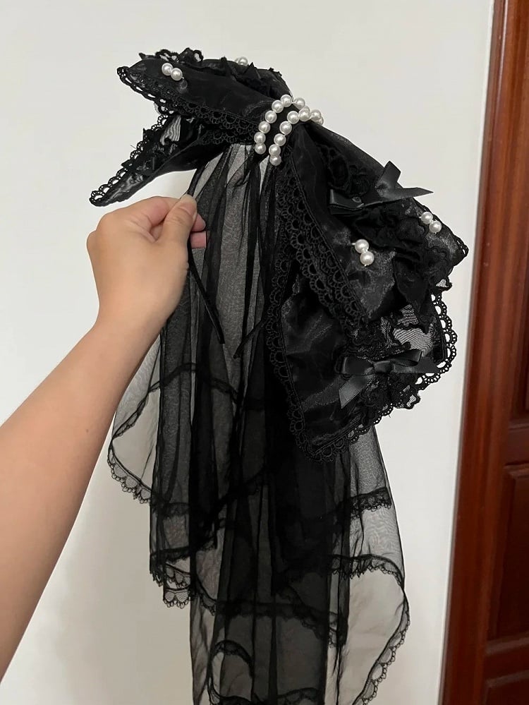 Pink / Black Bowknot KC with Veil