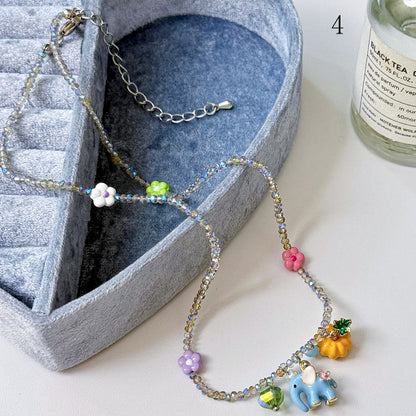 4 Options Bittersweet Fruit/Cookie Pendant Beaded Necklace