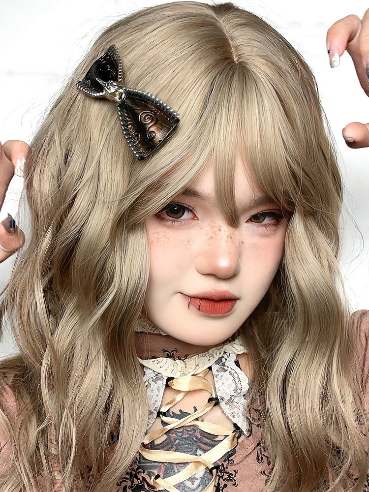 Dark Brown Punk PU Bowknot Hairclip