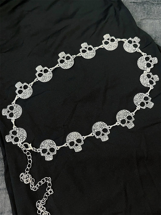Silver Skeleton Design Waist Chain