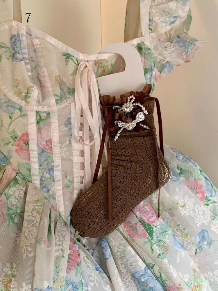 White/Milky White/Black/Red/Purple/Grey/Brown Lolita Lace Trim Bowknot Socks