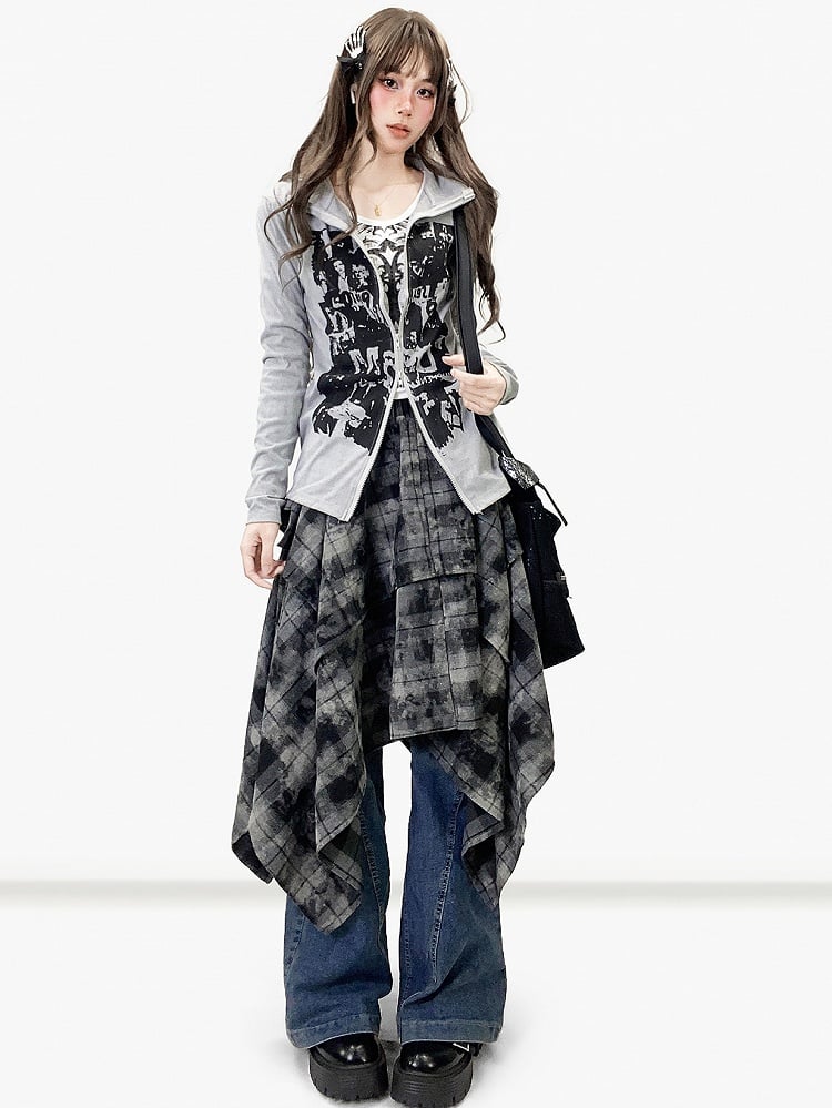 Gray Bittersweet Print Design Jacket