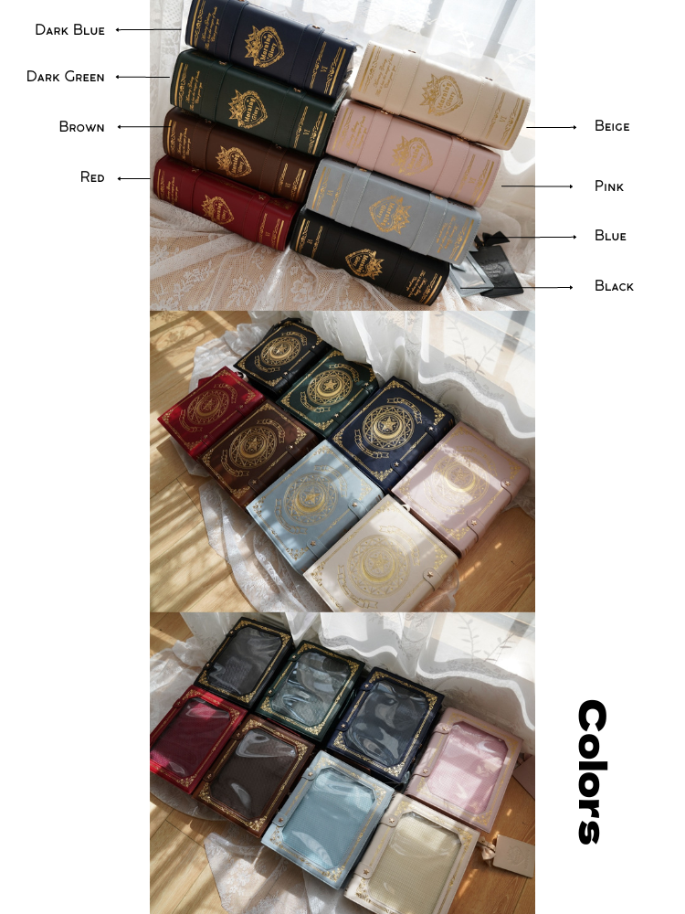 Magic Book Ita Crossbody Bag Black/Blue/Red/Pink/Yellow/Green/Purple 8 Color Options Itabag