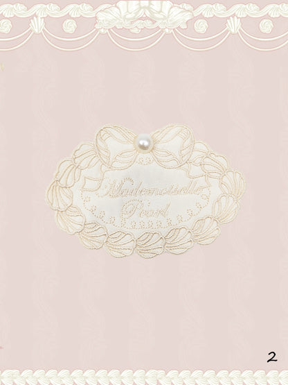 Creamy Embroidered Brooch