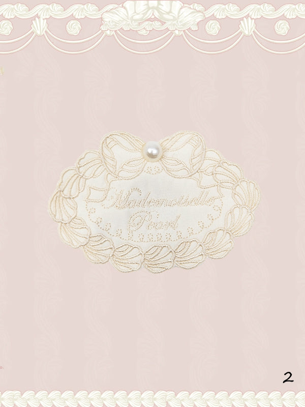 Creamy Embroidered Brooch