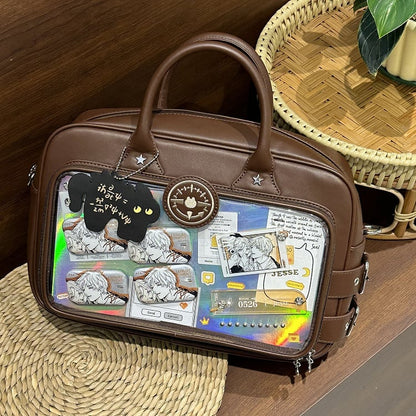 Kitty Decorated Large Capacity Crossbody Ita Bag White/Silver/Brown/Black/Blue/Yellow