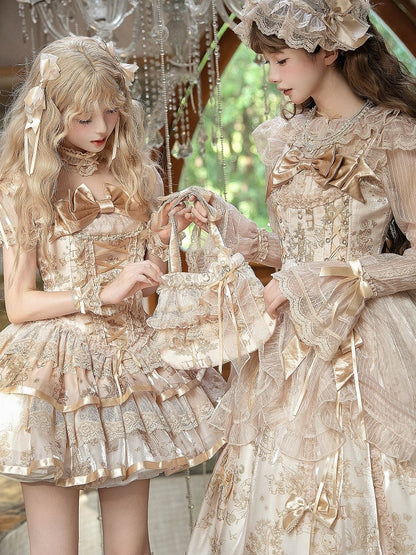 Champagne / Black / Silver Hand Bag