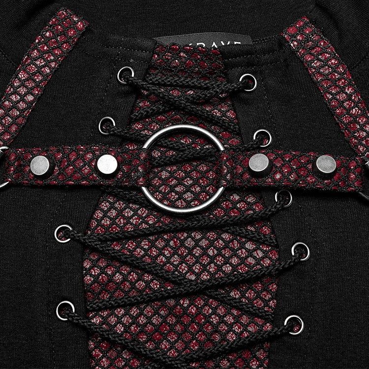 Black and Red Punk Handsome T-shirt