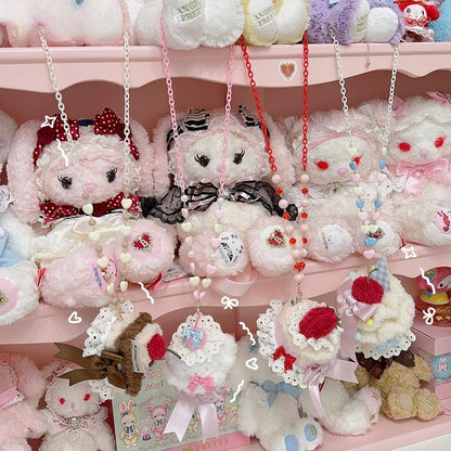 5 Options Plush Cake Pendant Beaded Necklace