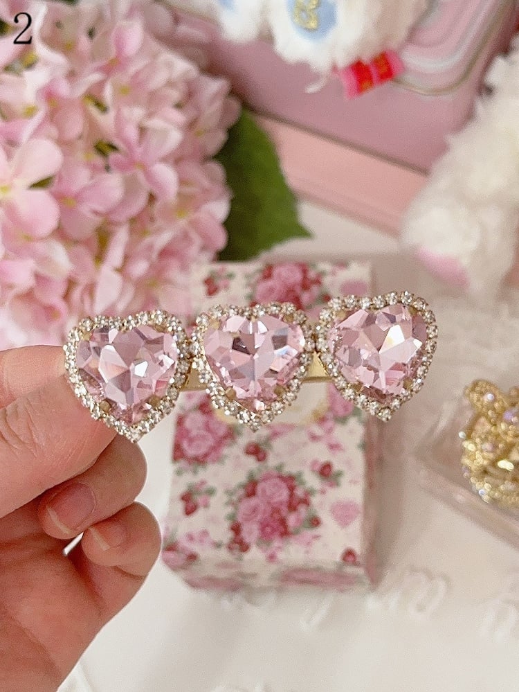 11 Options Rhinestone Heart Hairclip