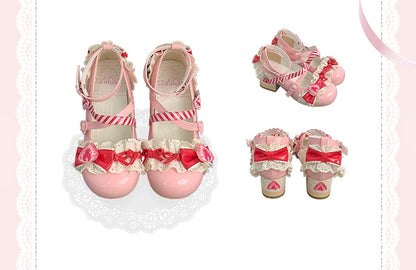 Raspberry Strawberry Cake Pink Sweet Lolita Mary Jane Shoes