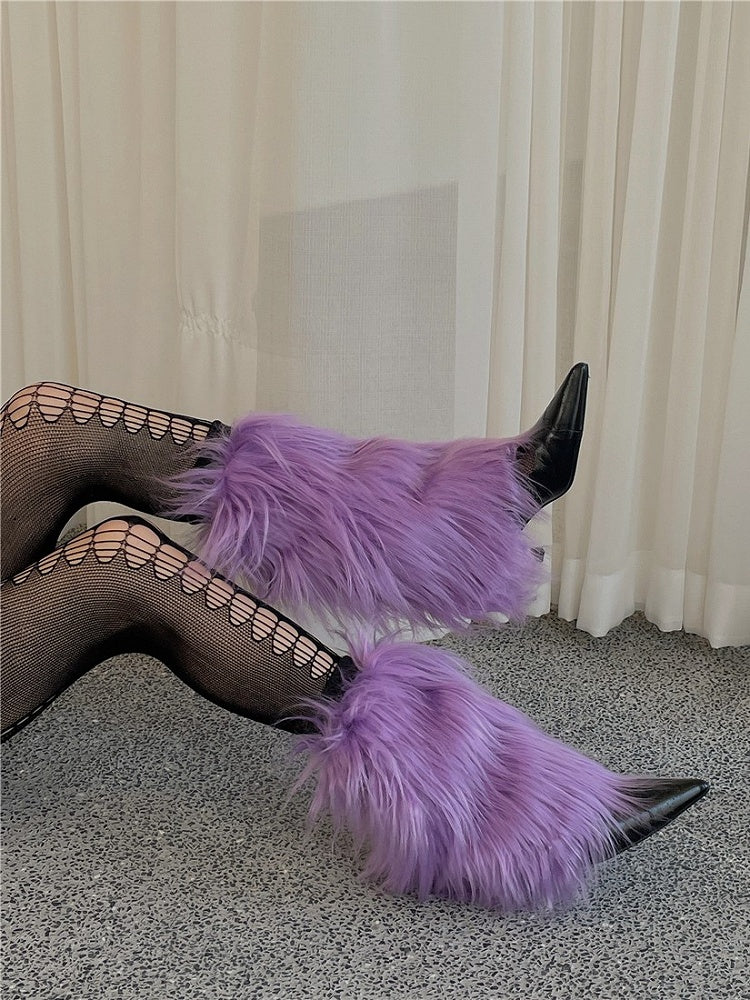 Purple Y2K 20CM/30CM/40CM Shaggy Leg Warmers