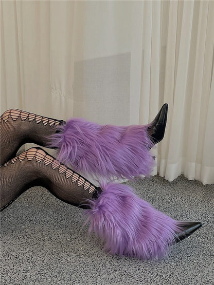 Purple Y2K 20CM/30CM/40CM Shaggy Leg Warmers