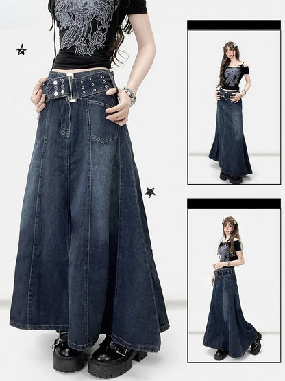 Dark Blue A-Line Skirt