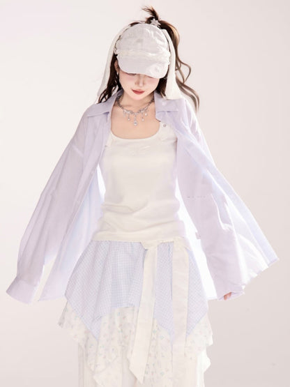 White Angel Wings Design Back Tank Top Adjustable Shoulder Straps