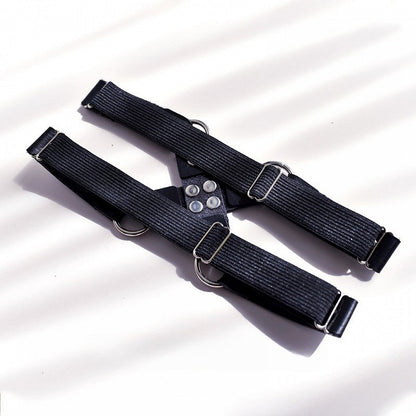 Black Gothic Punk Crisscross Design PU Garter