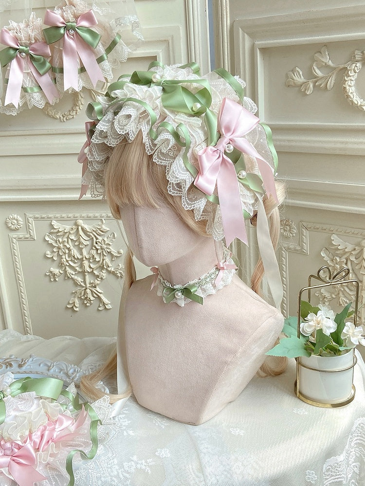Pink&Green / Blue&Yellow Lace Ruffle Hairband
