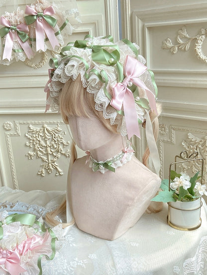 Pink&Green / Blue&Yellow Lace Ruffle Hairband