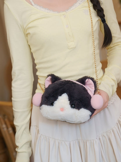 Pink&Gray Suede Letter And Heart Embroidery Backpack With A Detachable Kitty Plushie