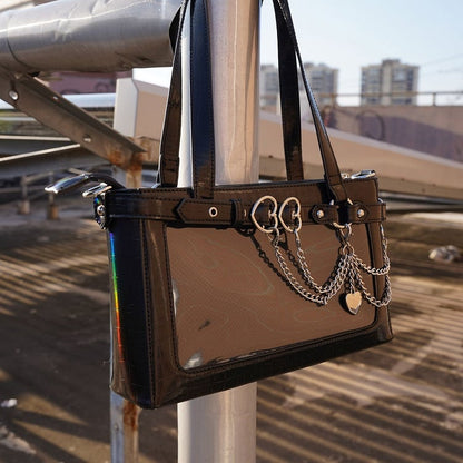 Detachable Chains Black Ita Shoulder Bag