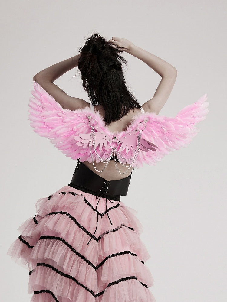 Pink Punk Feather Wing Harness