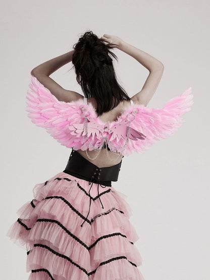 Pink Punk Feather Wing Harness