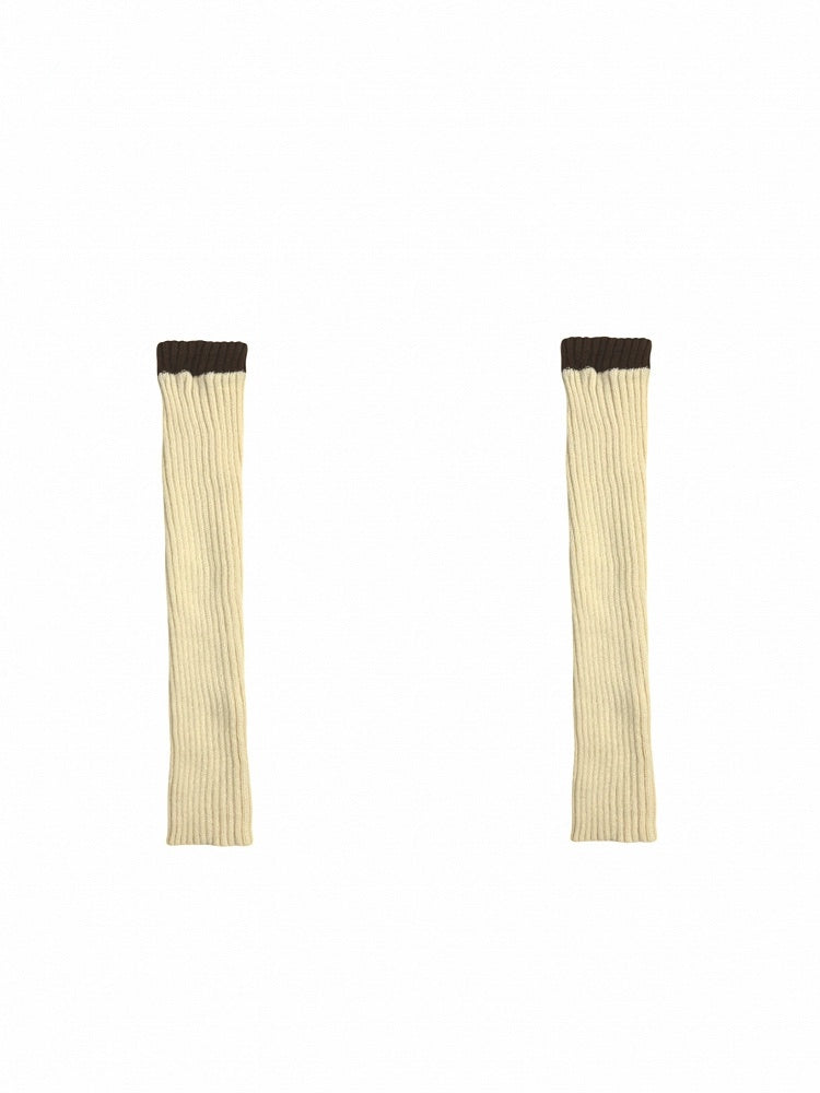 5 Colors Contrast Trim Knitted Leg Warmers