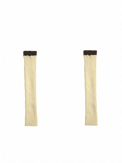 5 Colors Contrast Trim Knitted Leg Warmers