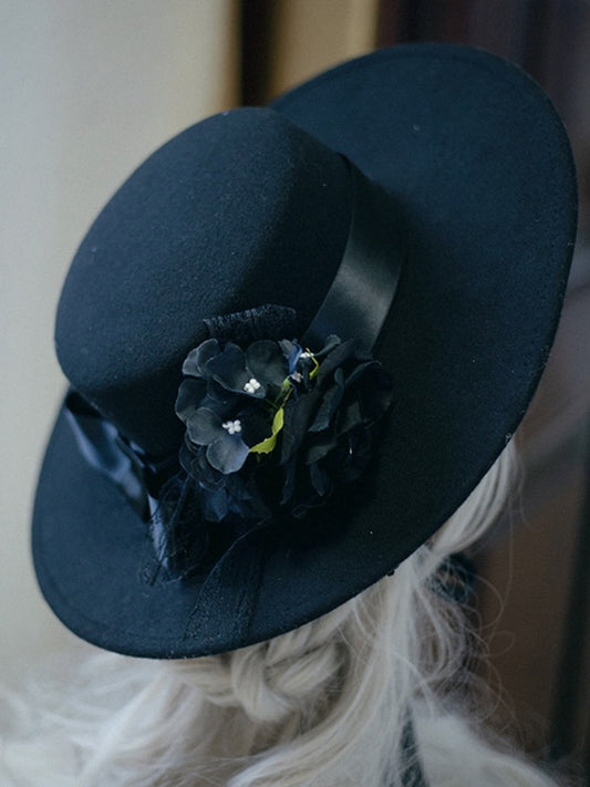 Red/Black/White Lace Bowknot Decorated Floral Hairclip