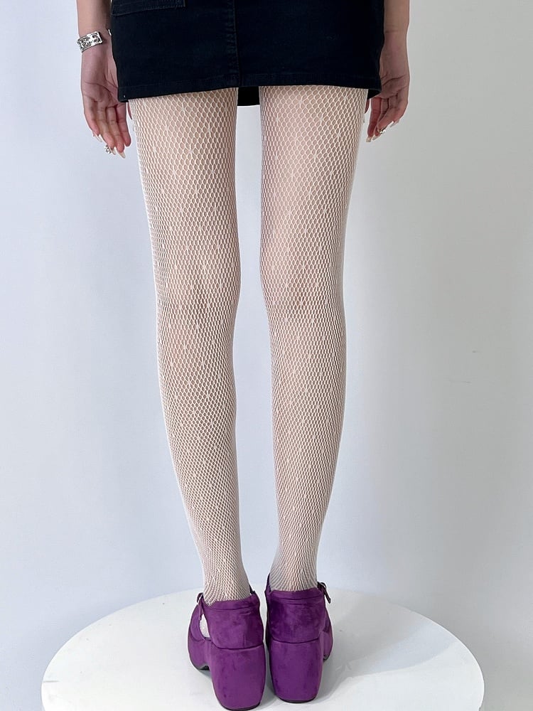 Black/White Polka-dot Pattern Tights