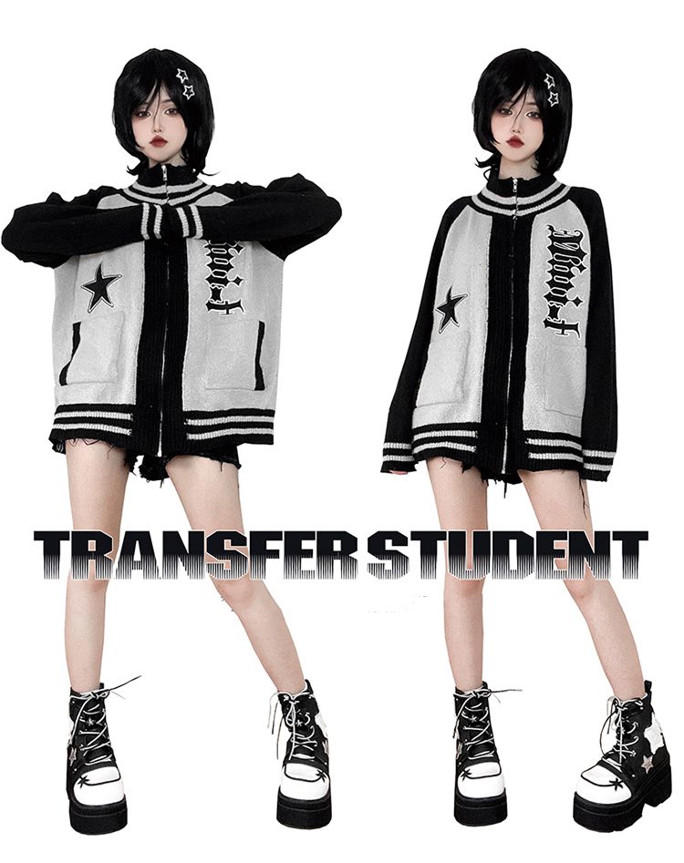 Star Appliques Punk Black Denim Platform Ankle Boots