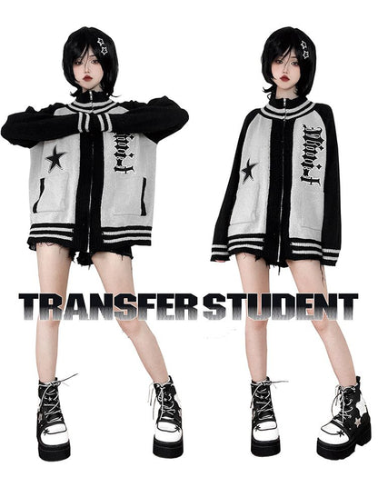 Star Appliques Punk Black Denim Platform Ankle Boots