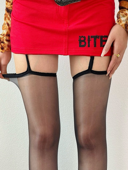 8 Color Options Semi-sheer Suspender Stockings