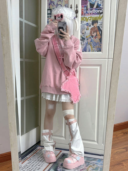 Pink & Blue Stud Detail Star Applique Y2K Platforms