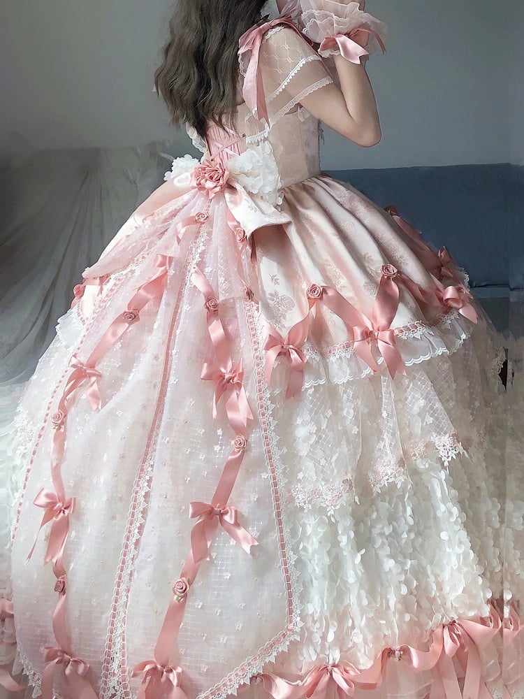 Pink Hanayome Big Bow Train with Roses and Satin Bows