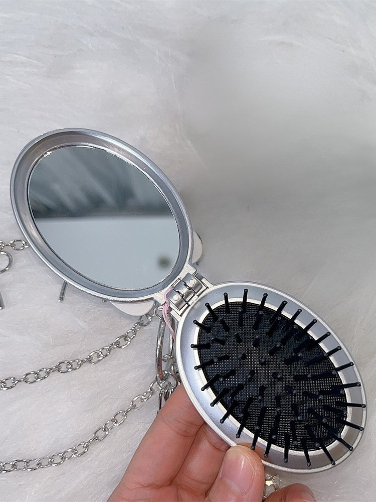 Silver Y2K Phone-shaped Comb And Star Charm Accessory