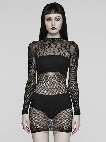 Black Goth Knitted Dress