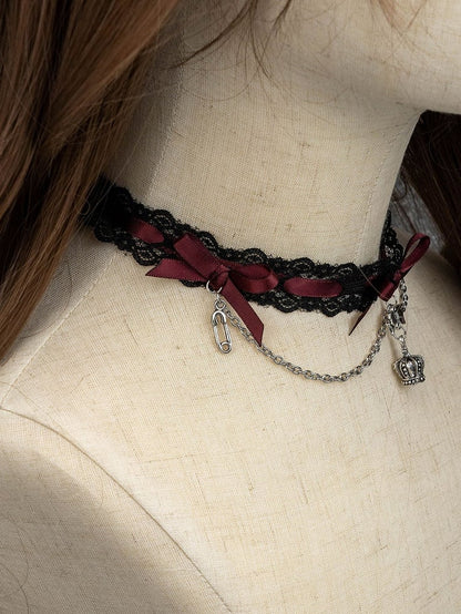 3 Colors Jirai Kei Bowknots Gothic Choker