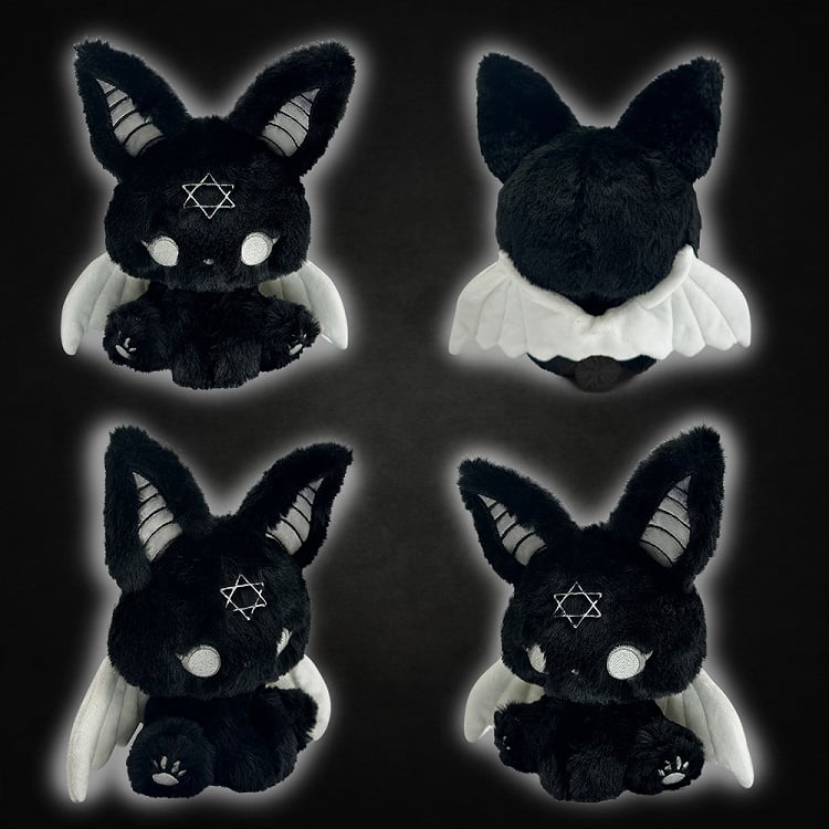 Black and Gray Gothic Bat Plushie