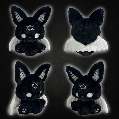 Black and Gray Gothic Bat Plushie